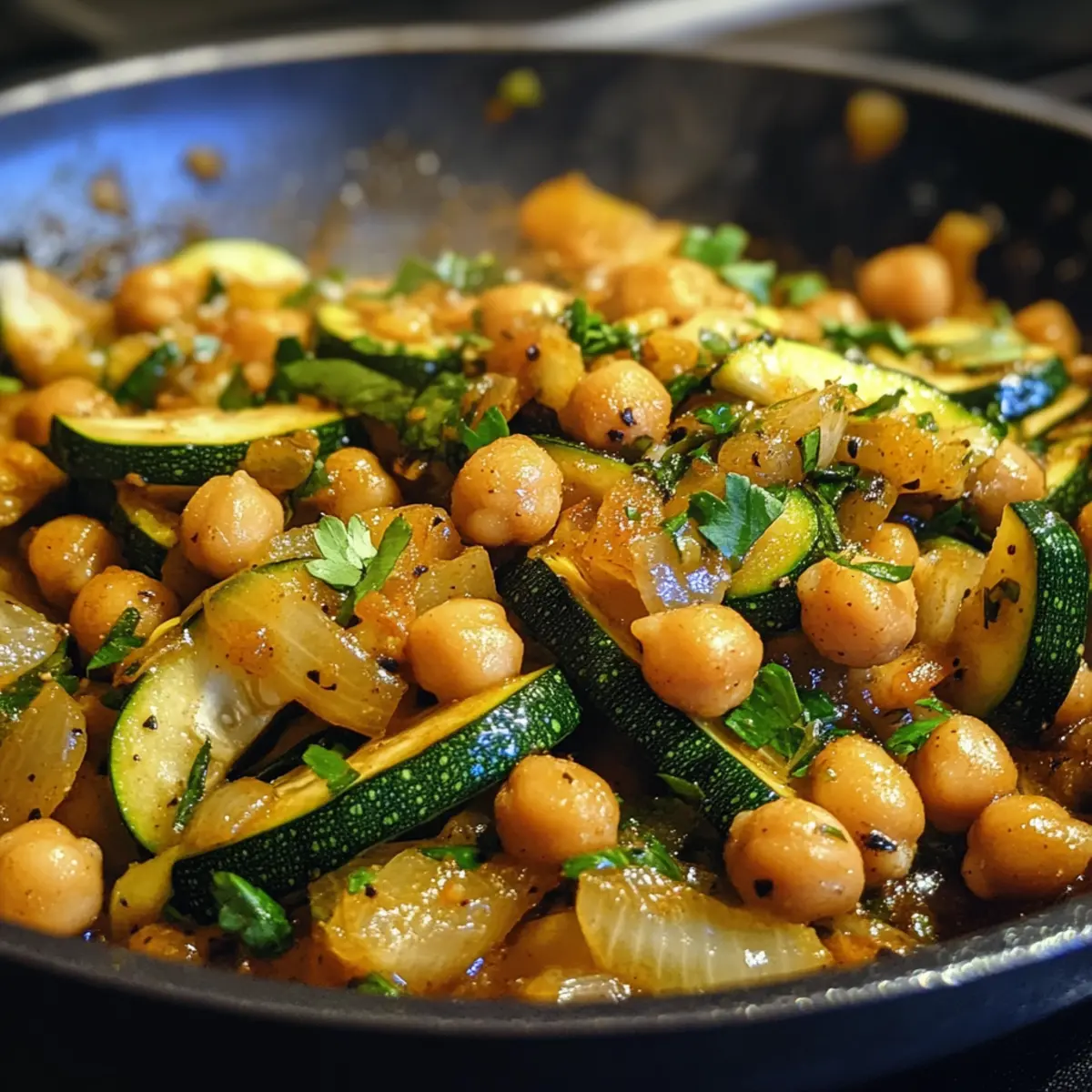 Zucchini Chickpea Stir Fry