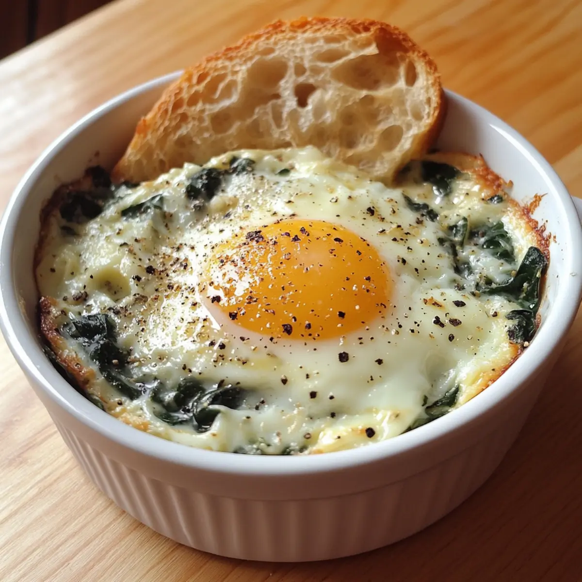 Baked Egg Spinach Breakfast Recipe