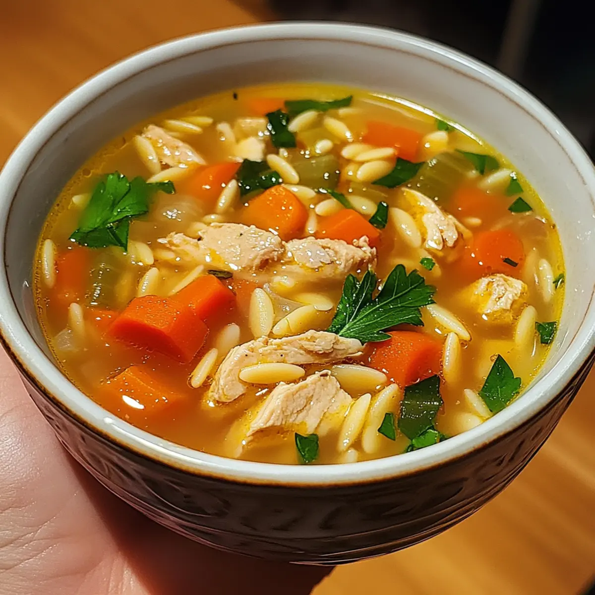 Chicken Orzo Veggie Soup Recipe