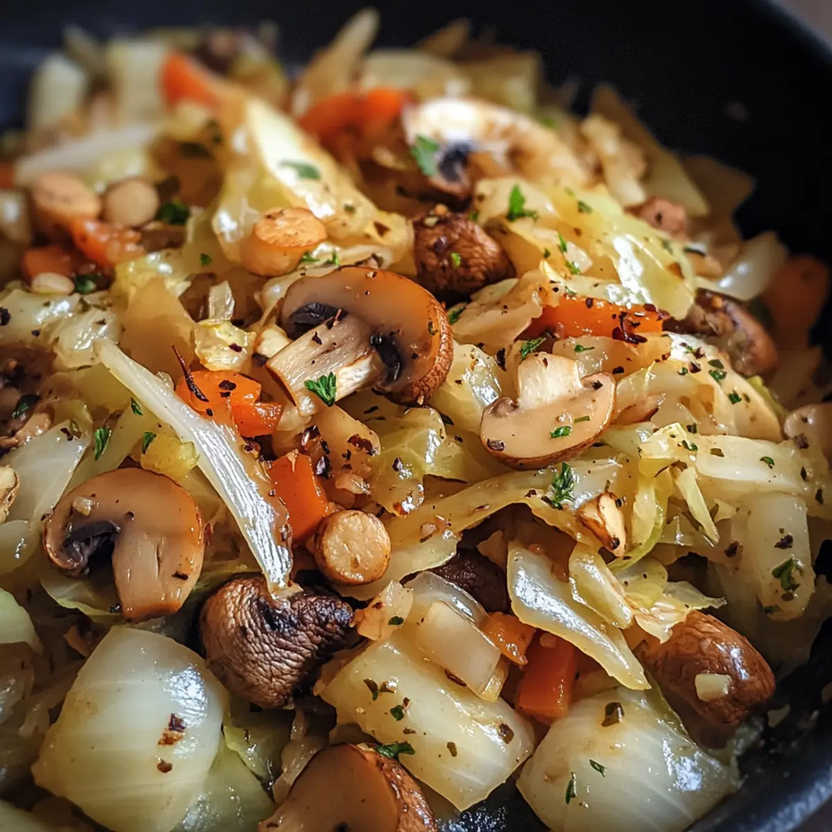 Vegetarian Cabbage Mushroom Sauté