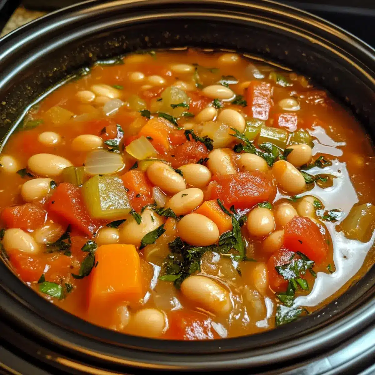 Slow Cooker White Bean Veggie Stew