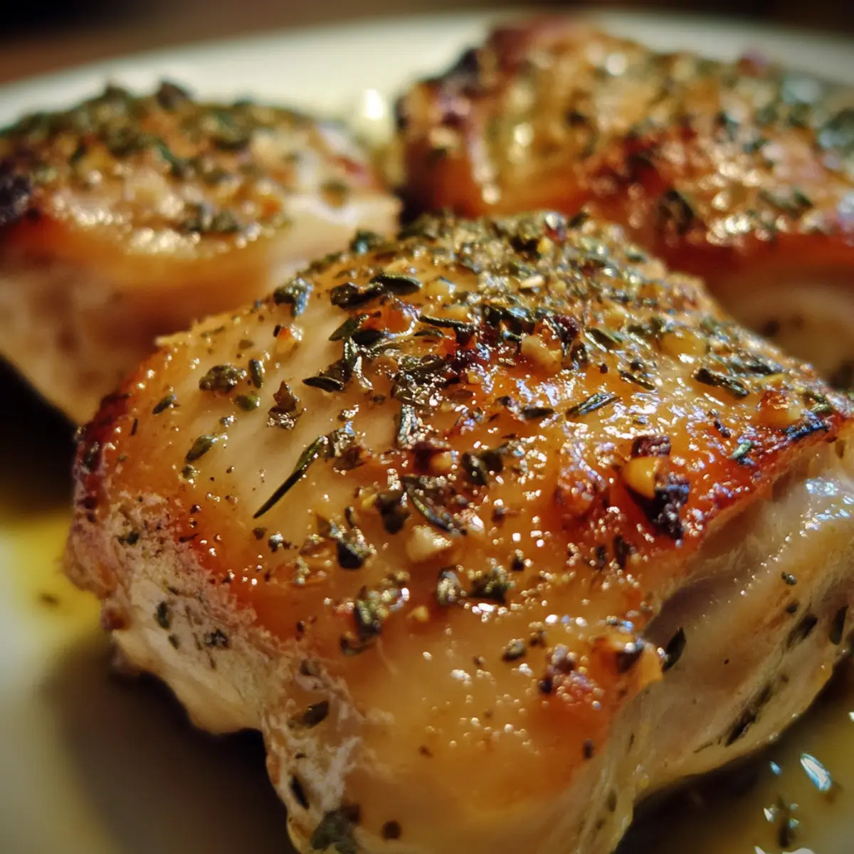 Garlic Herb Roasted Chicken Thighs