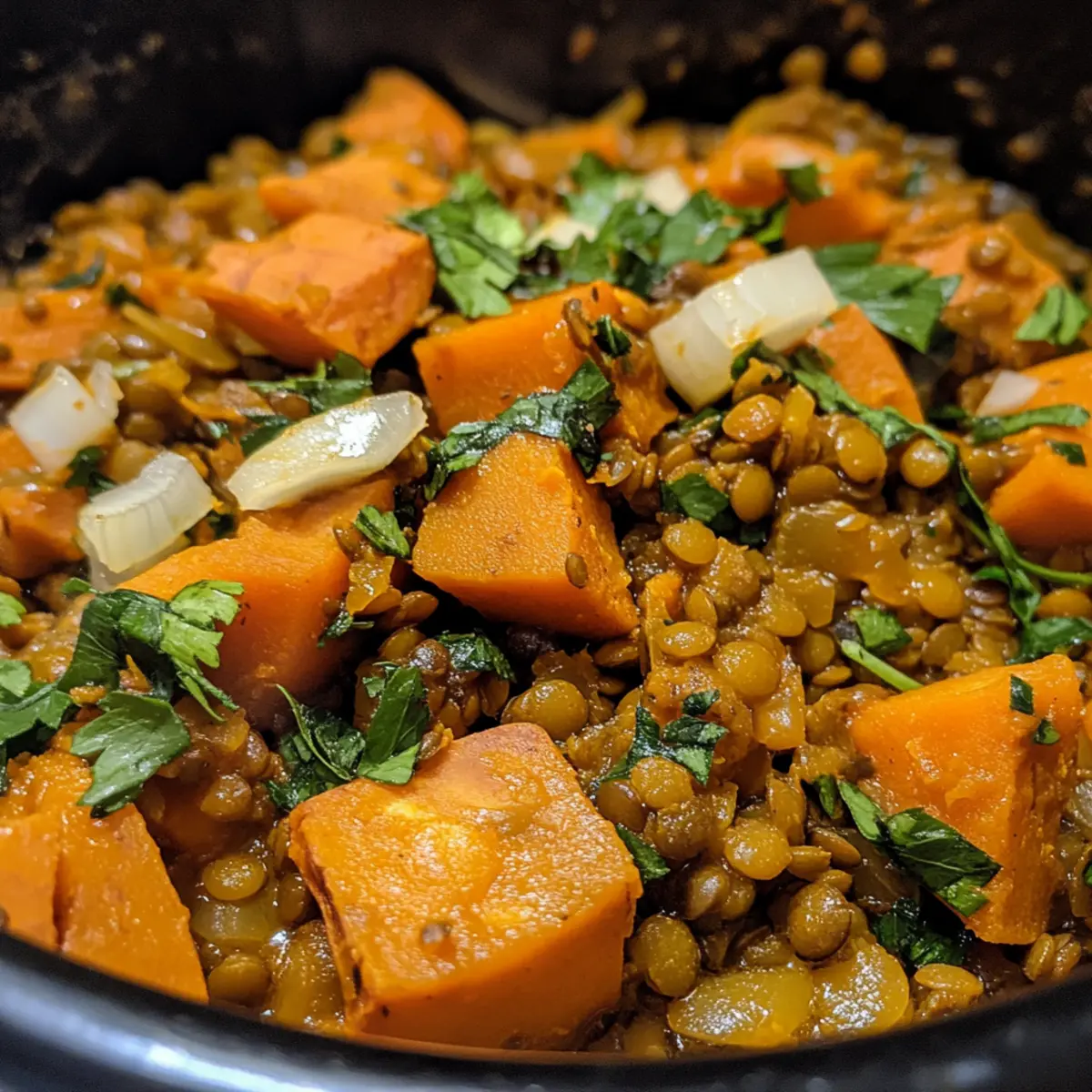 Crockpot Sweet Potato Lentil Mix