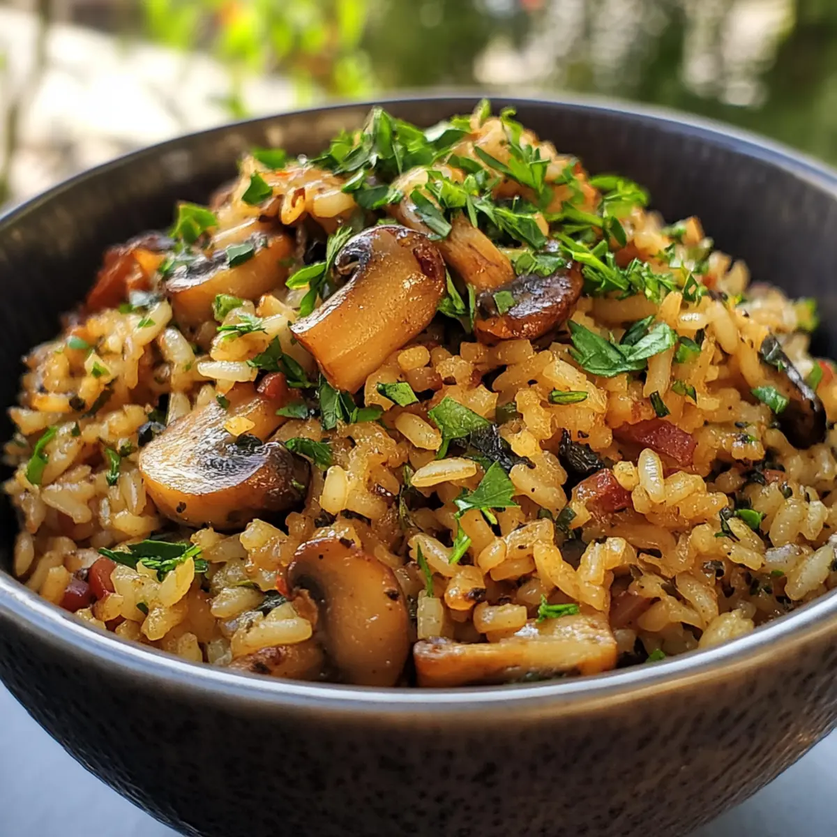Savory Mushroom Rice with Herbs Recipe