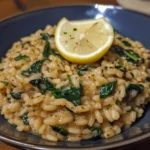 Lemon Herb Farro Risotto with Spinach
