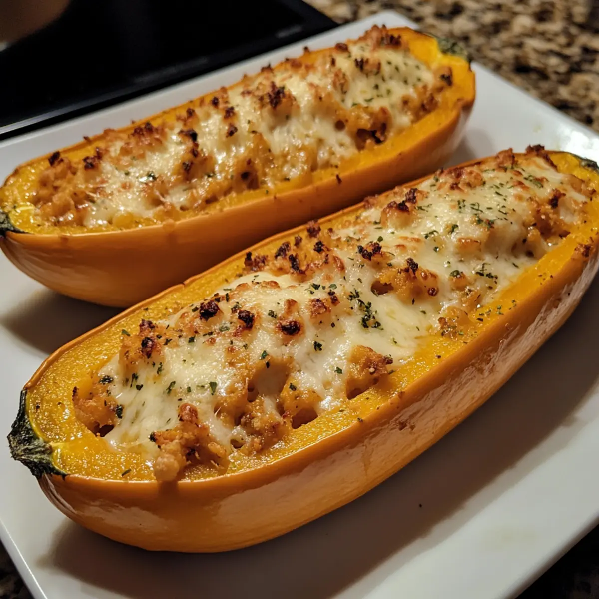 Baked Cheese-Stuffed Squash Boats Recipe