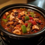 Crockpot Chicken, Bell Pepper, and Black Bean Stew Recipe
