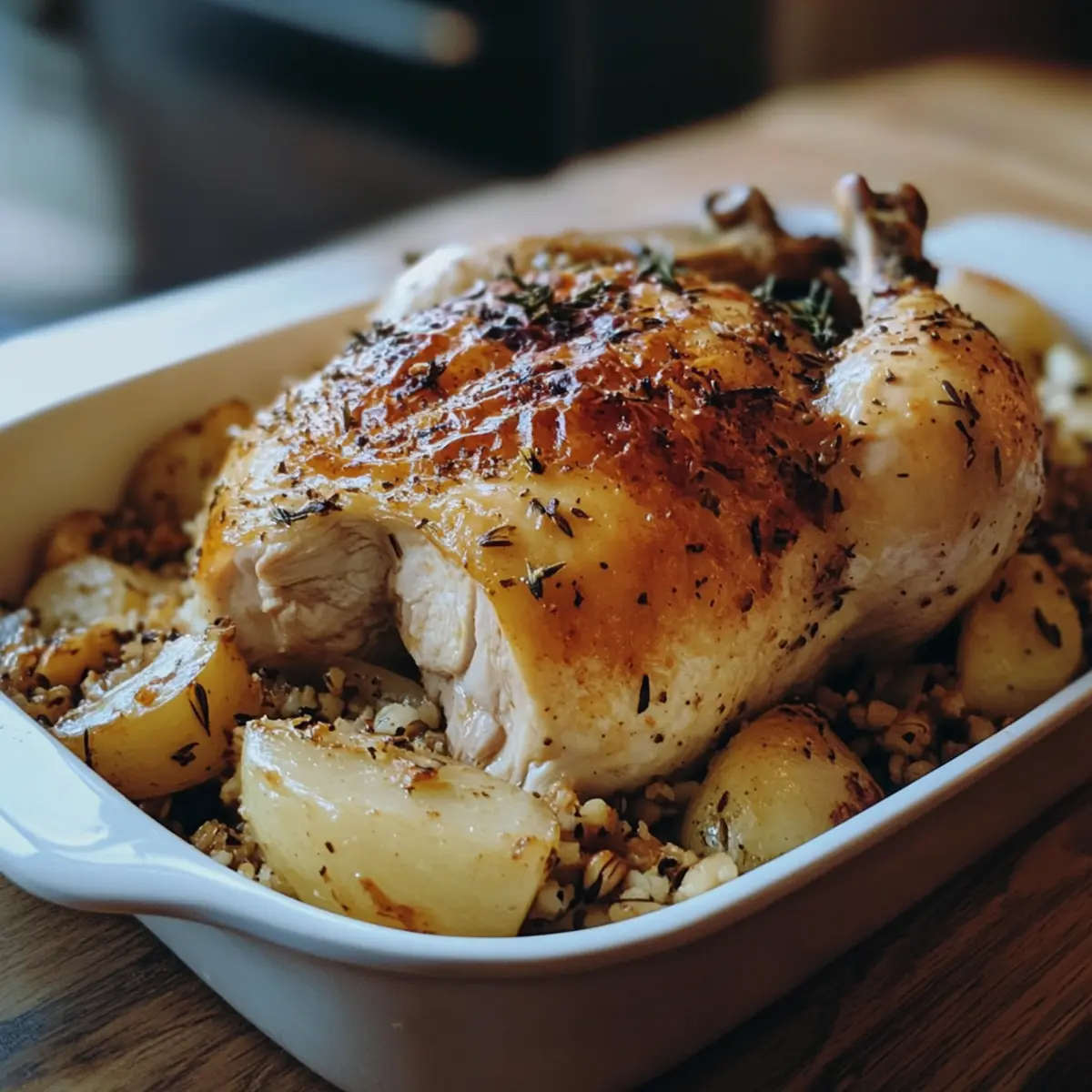 Oven-Finished Chicken with Soft Grain Base Recipe
