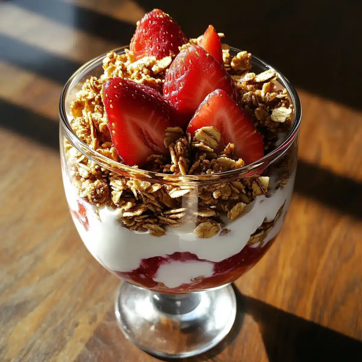 Strawberry Yogurt Granola Breakfast Parfait Recipe