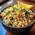 Lemon Spinach Chickpea Rice Recipe