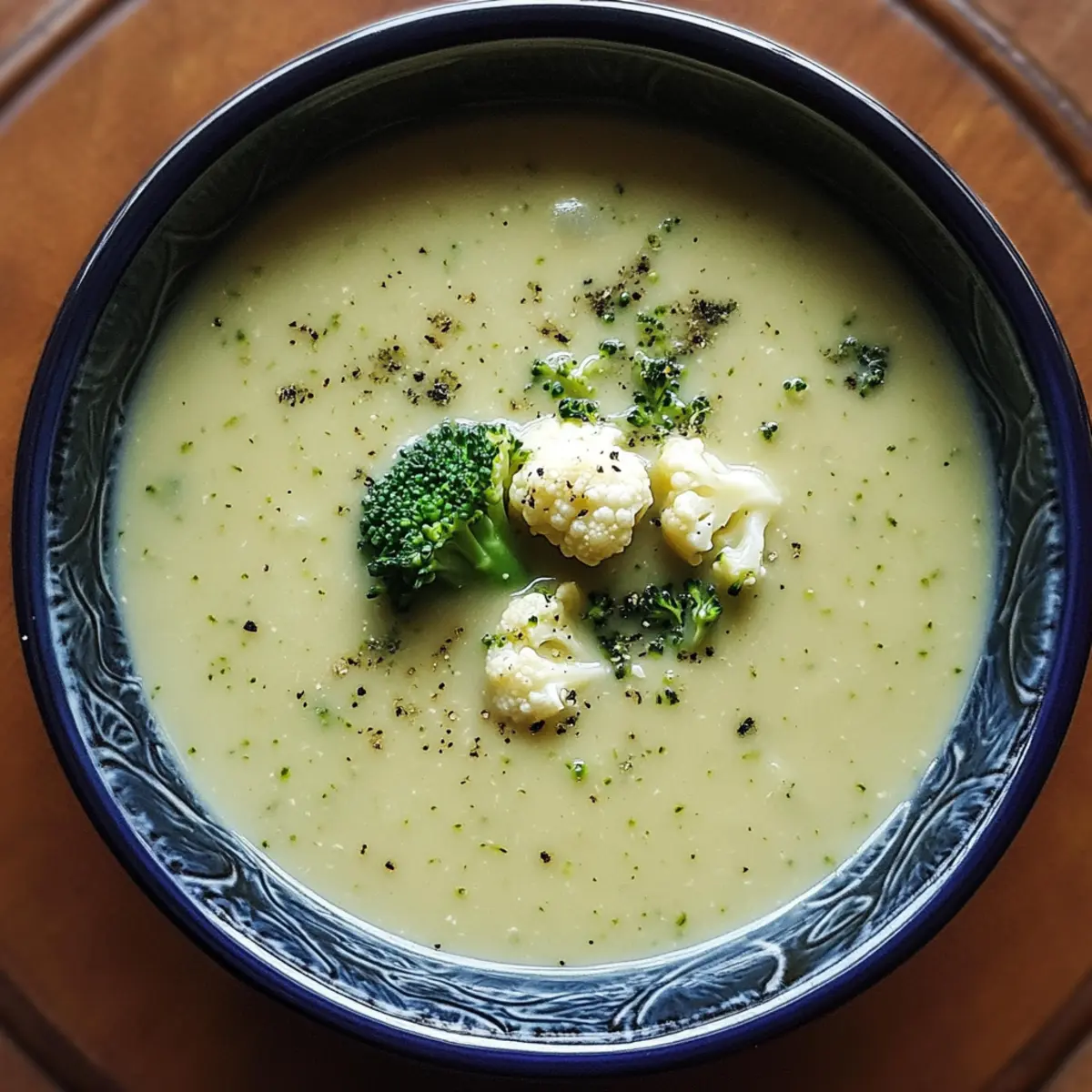 Creamy Broccoli Cauliflower Soup Recipe
