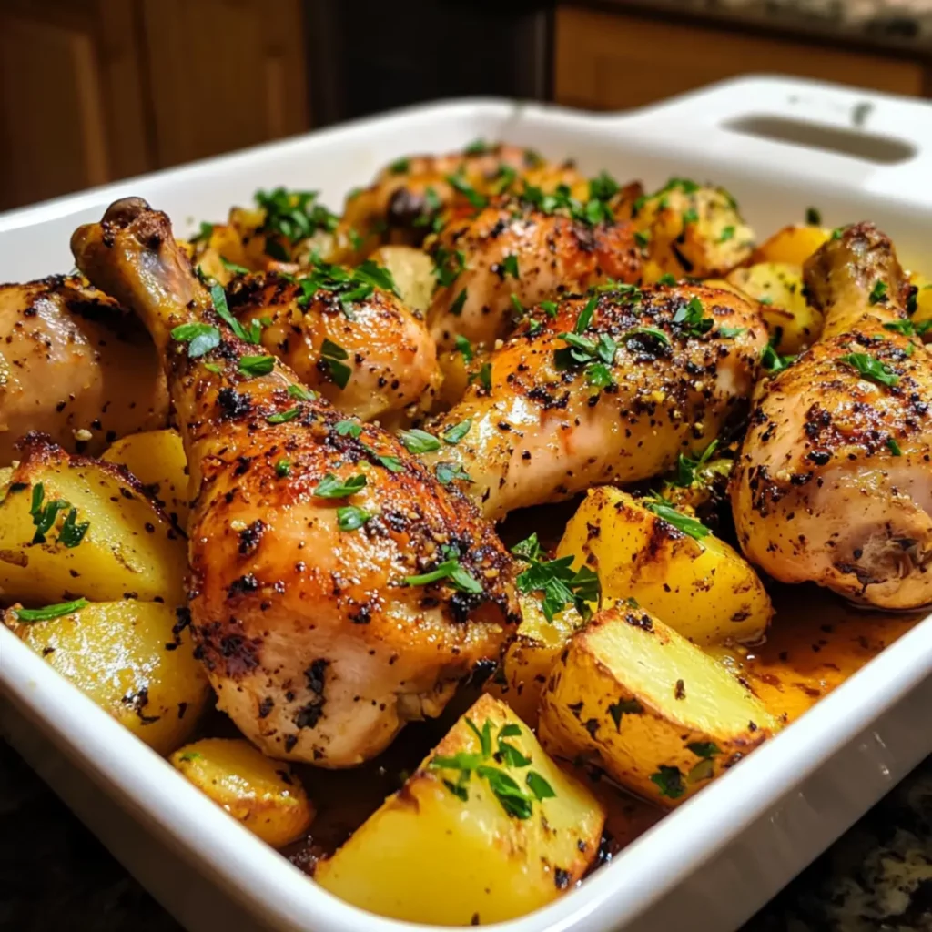 Baked Chicken Drumsticks & Potatoes