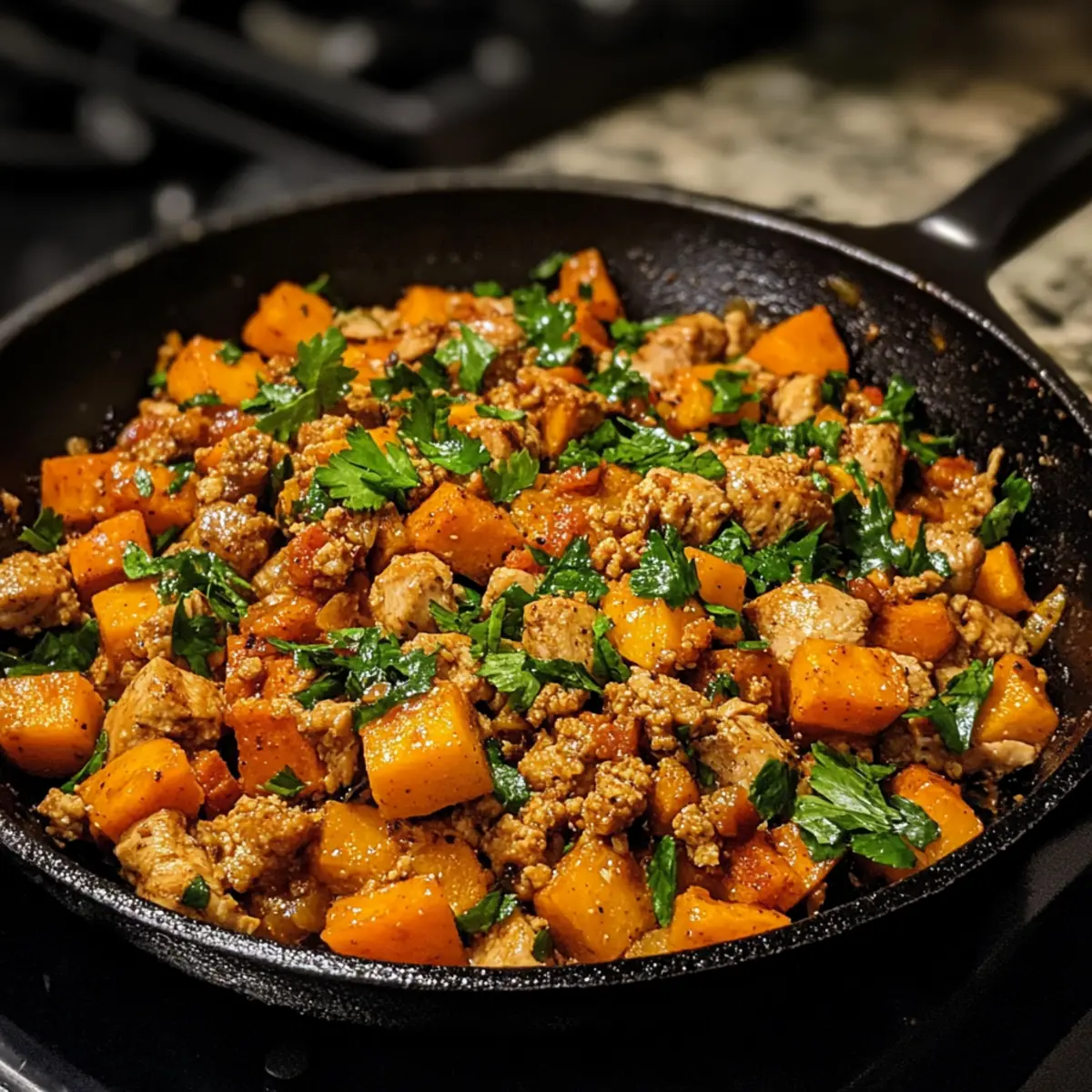 Ground Chicken & Sweet Potato Skillet