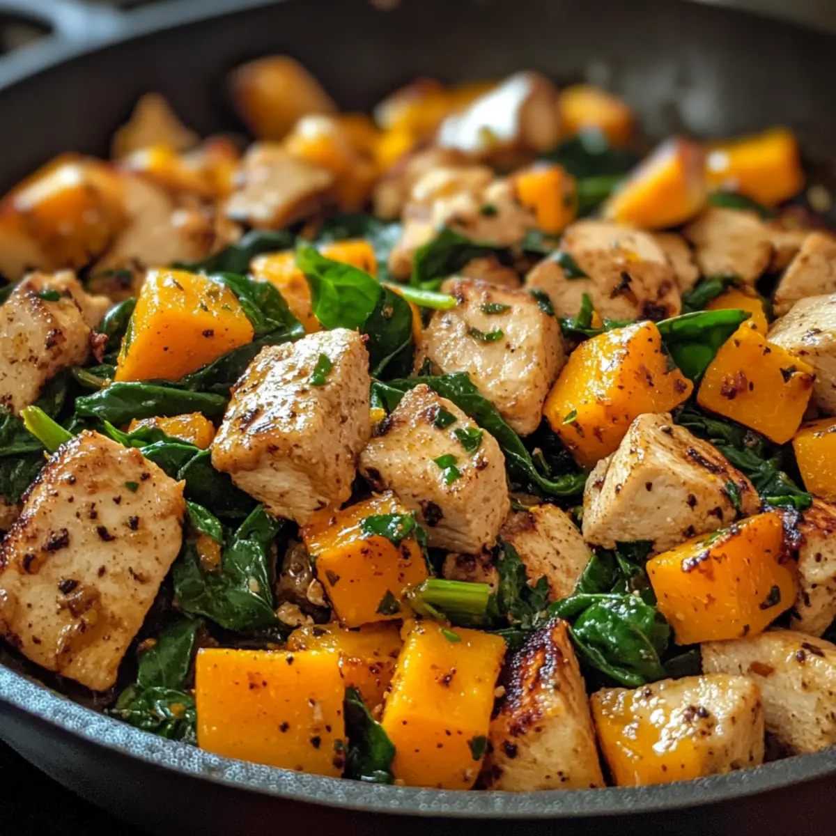 Chicken Spinach Pumpkin Skillet Recipe
