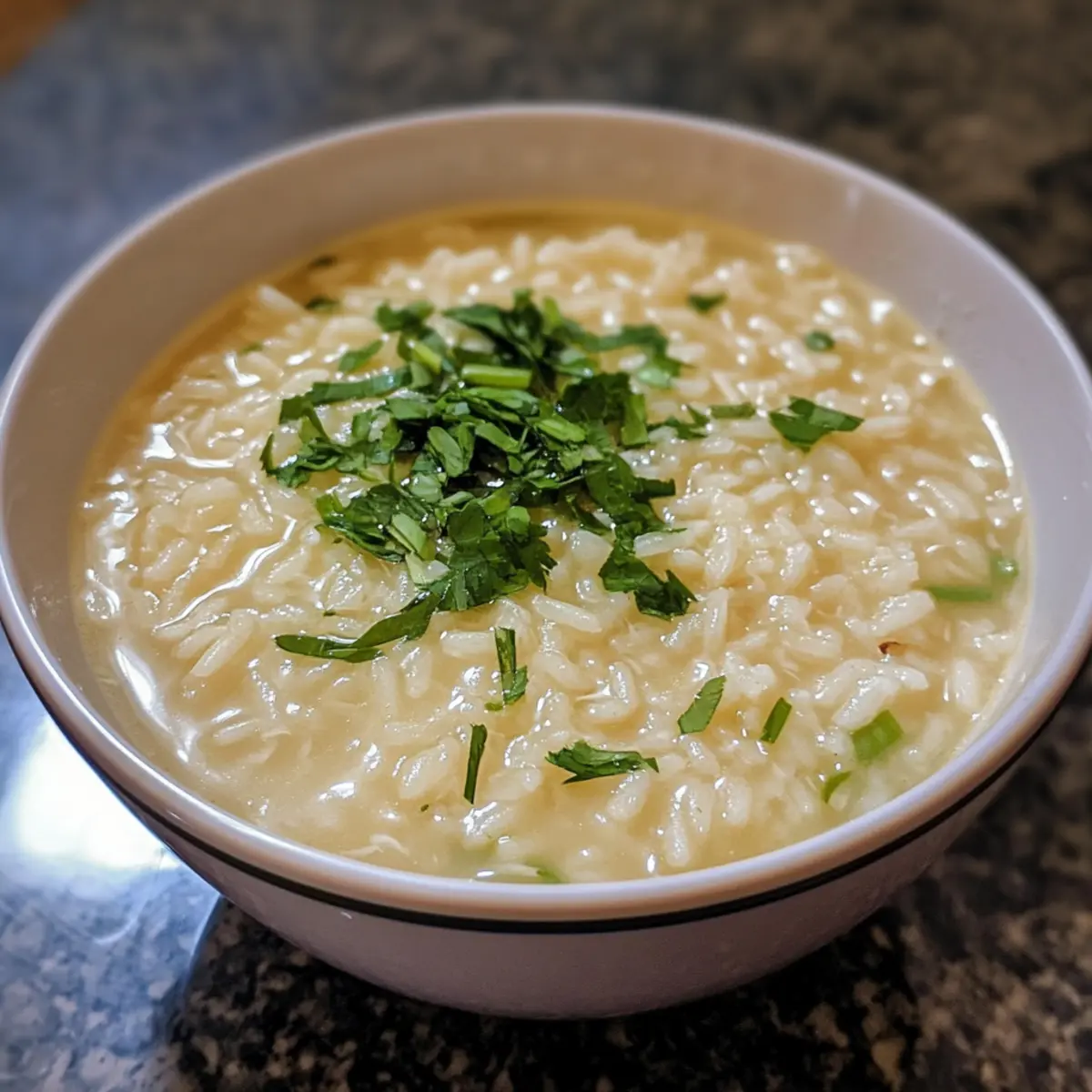 Silky Garlic Rice Soup Recipe