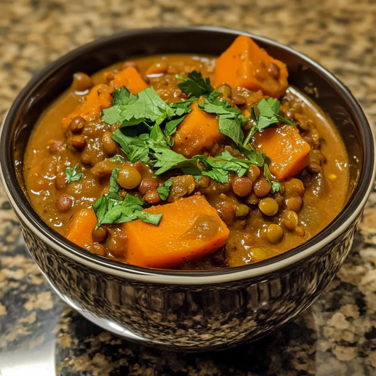 Slow Cooker Sweet Potato & Lentil Stew