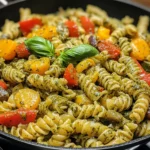 One-Pan Creamy Pesto Veggie Pasta