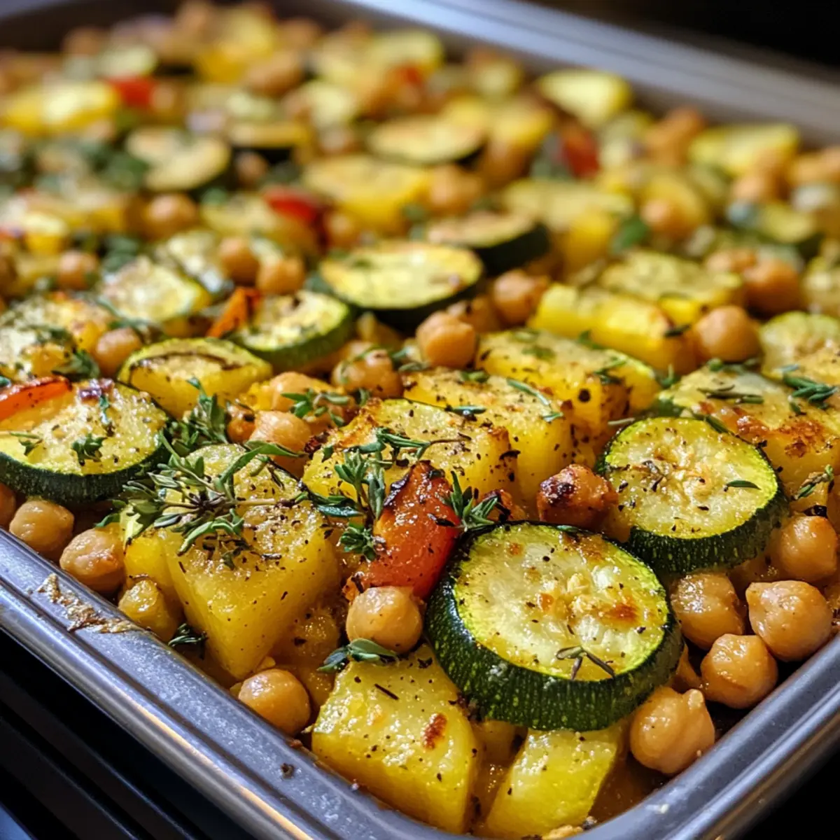 Roasted Zucchini & Chickpea Bake