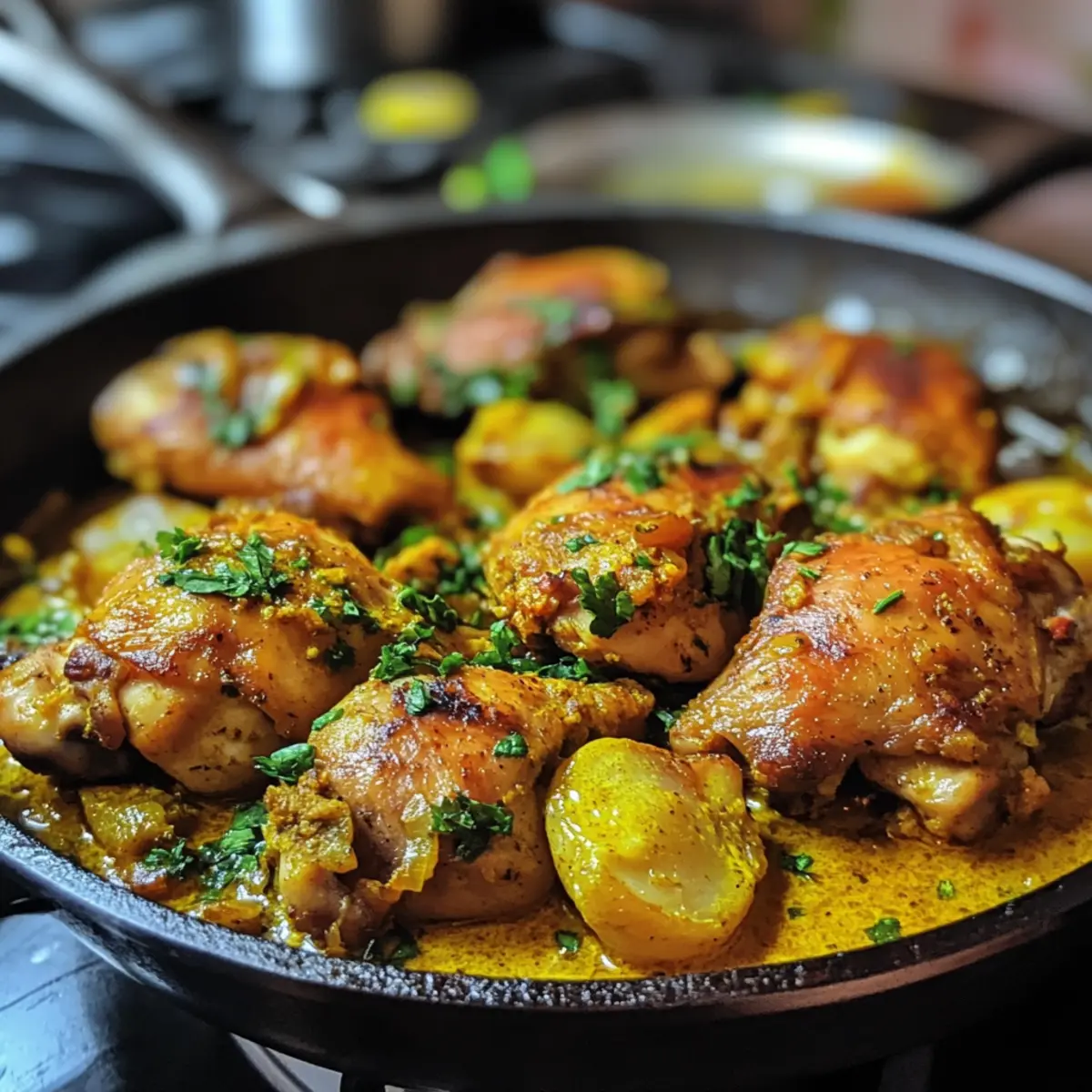 Turmeric Garlic Chicken Thigh Skillet Recipe