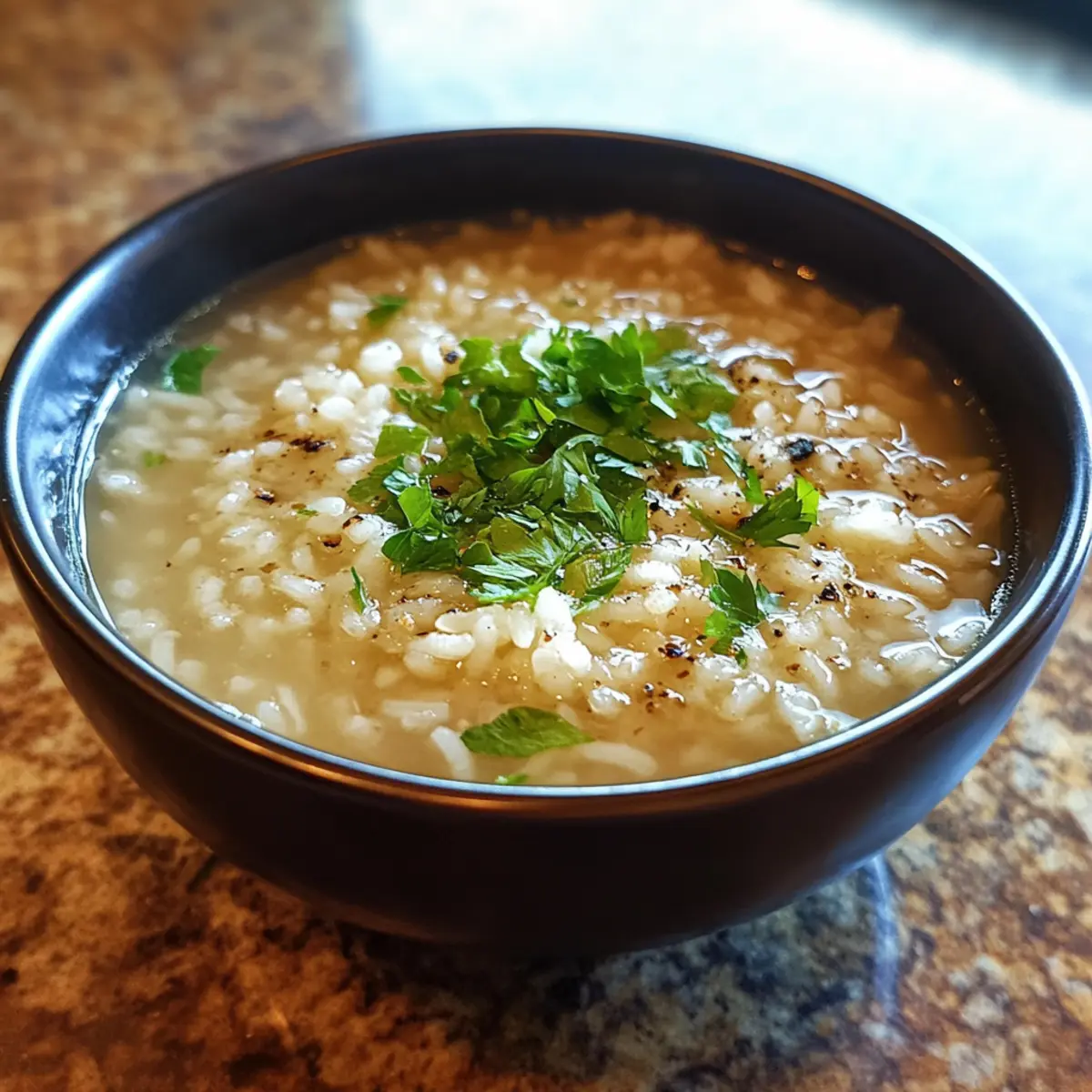 Gentle Garlic Onion Rice Soup Recipe