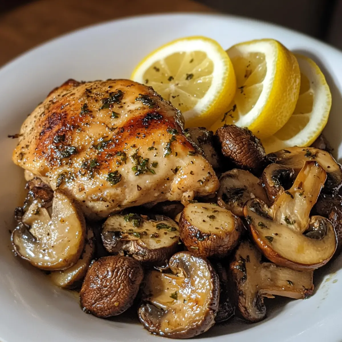 One-Pan Lemon Garlic Chicken & Mushrooms