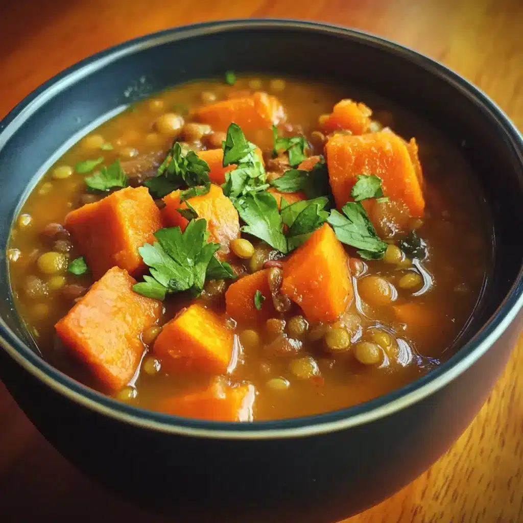 Moroccan-Spiced Carrot, Sweet Potato, and Lentil Soup Recipe