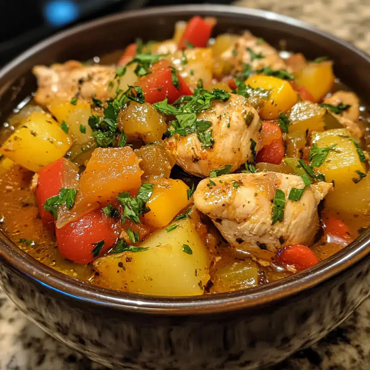 Crockpot Chicken, Bell Pepper, and Potato Stew Recipe