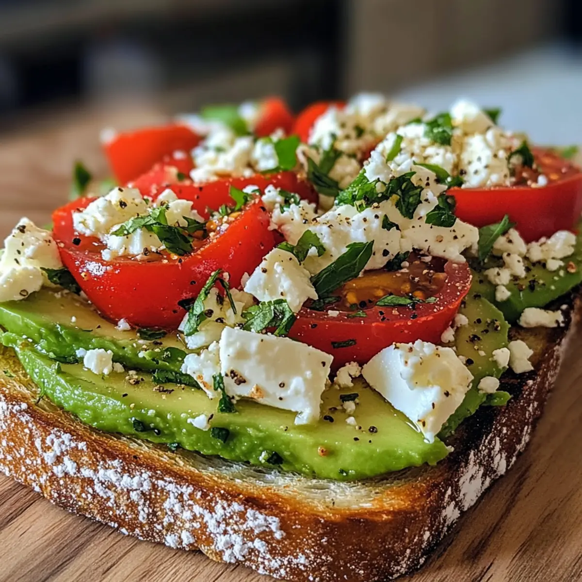 Mediterranean Avocado Feta Toast