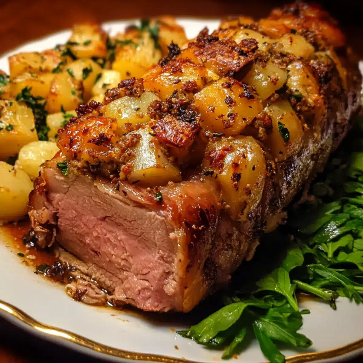 Baked Stuffed Leg of Lamb