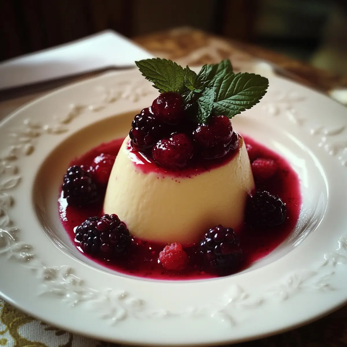 Panna Cotta with Berry Compote