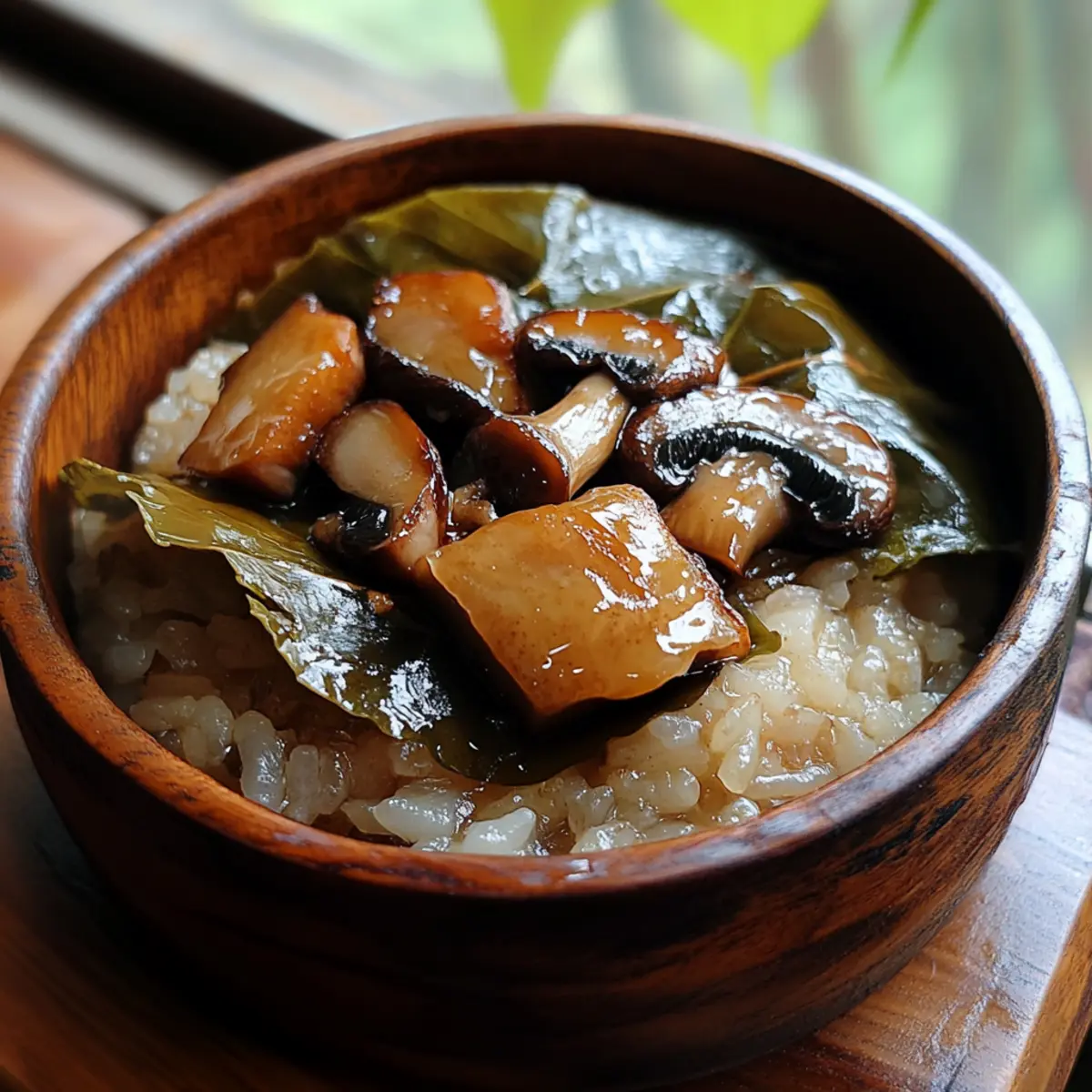 Lotus Leaf Sticky Rice with Mushrooms