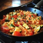 Tomato Zucchini Rice Skillet