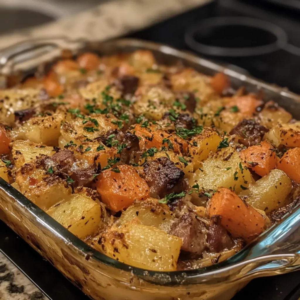 Beef and Root Vegetable Bake