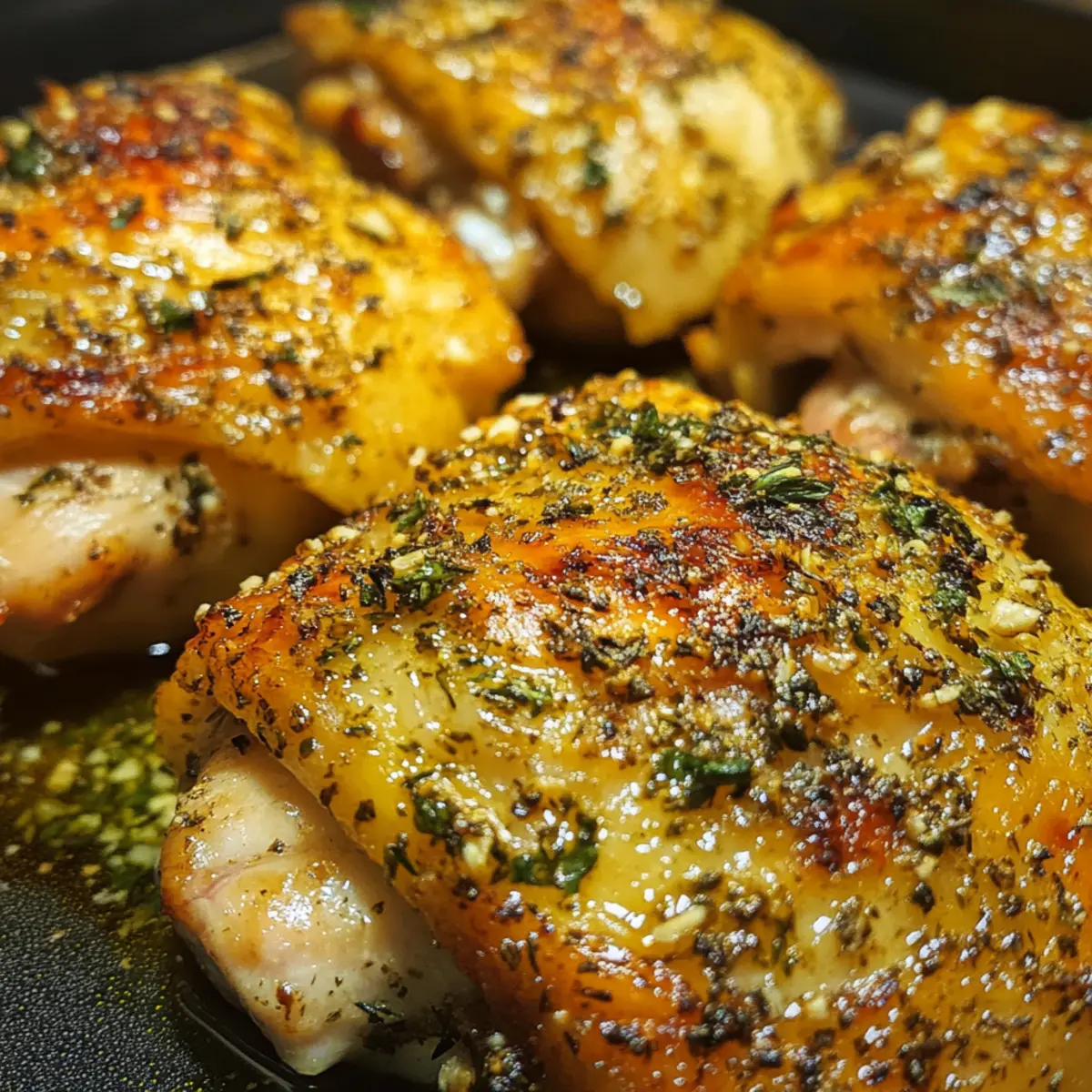 Lemon Garlic Herb Roasted Chicken Thighs