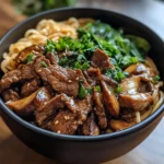 Beef Mushroom Noodle Bowl