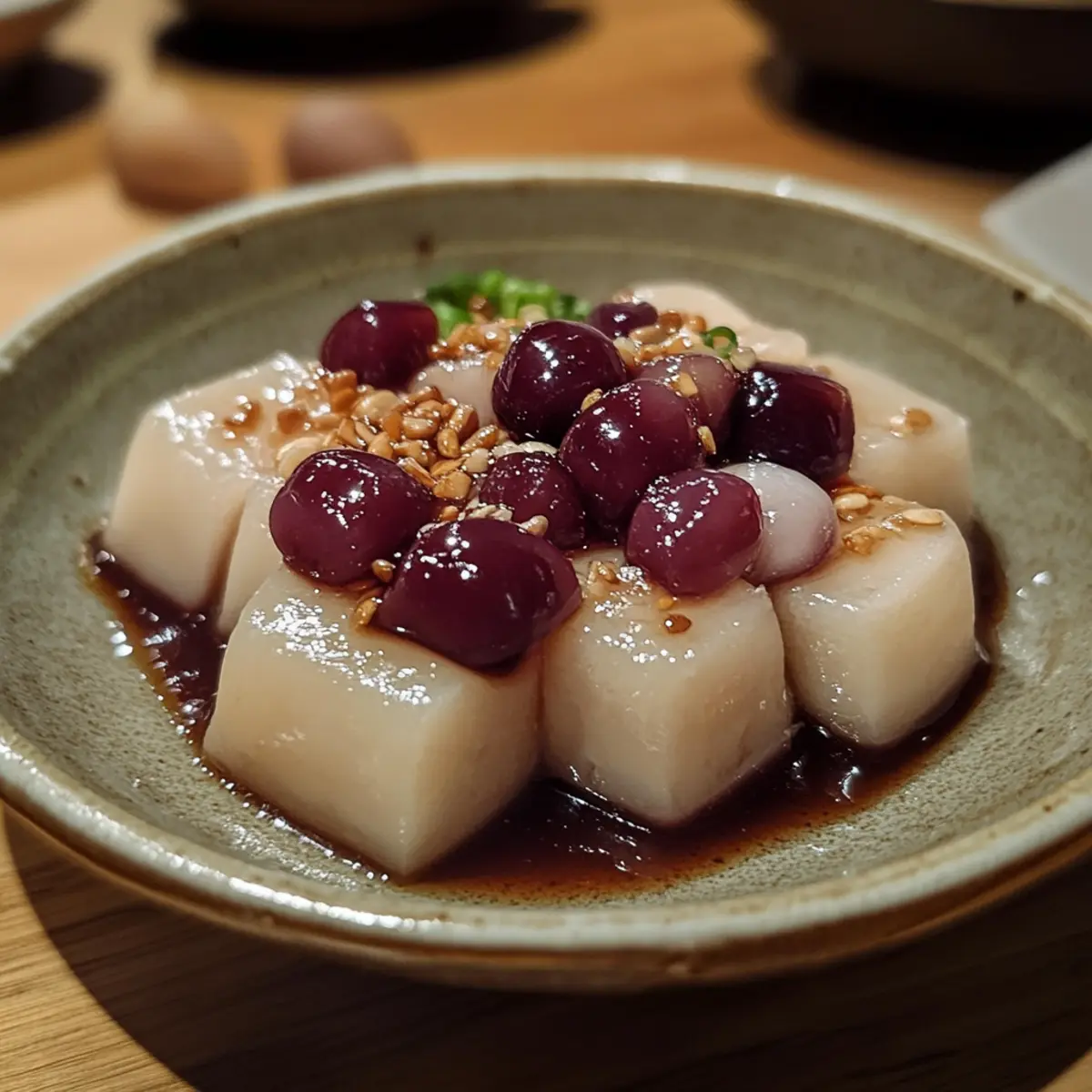 Sweet Red Bean Rice Cake Dessert