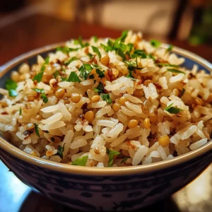 Cumin Garlic Lentil Rice