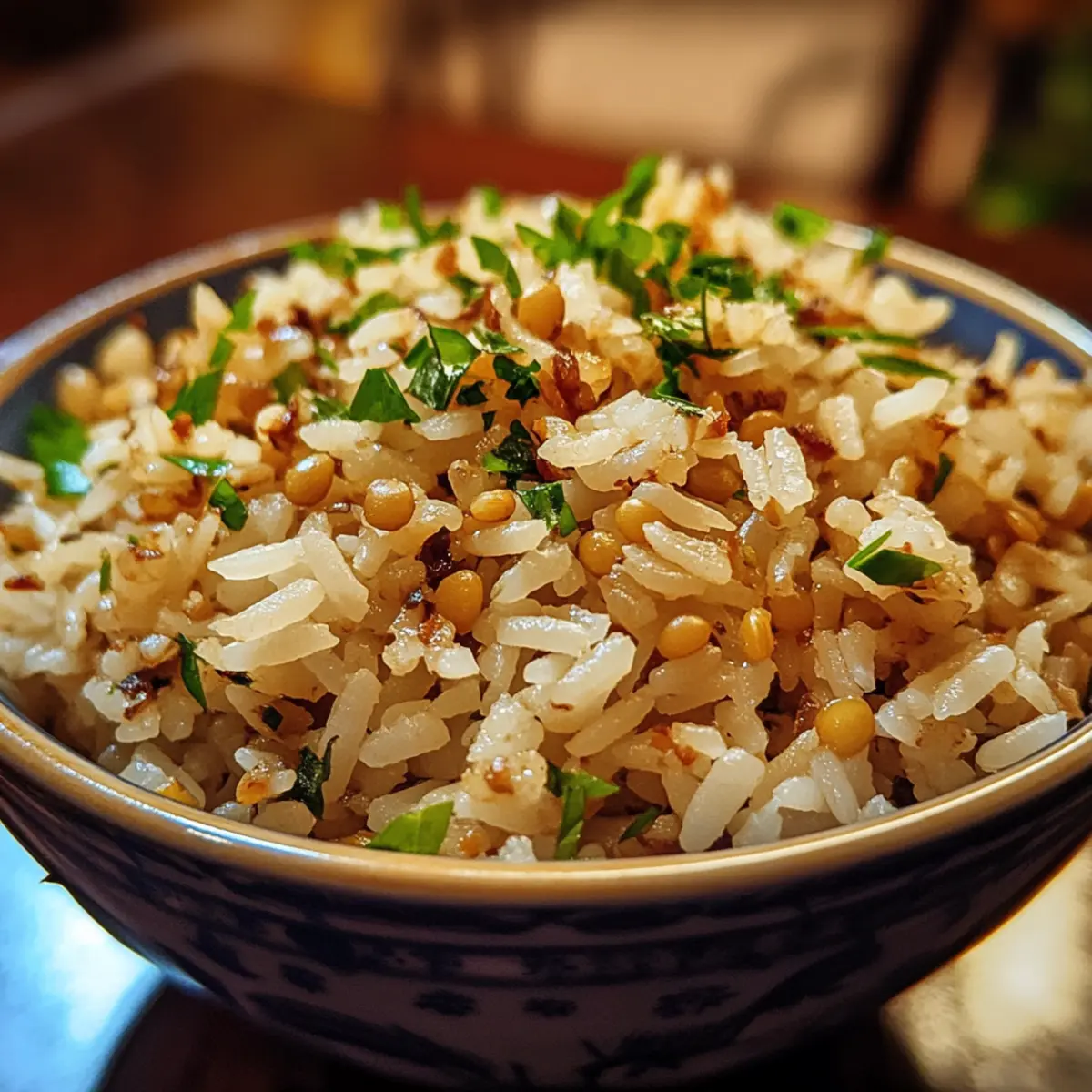 Cumin Garlic Lentil Rice