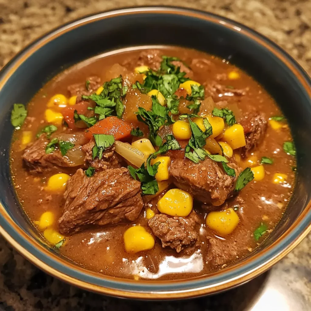 Slow Cooker Coconut Beef and Sweet Corn Stew
