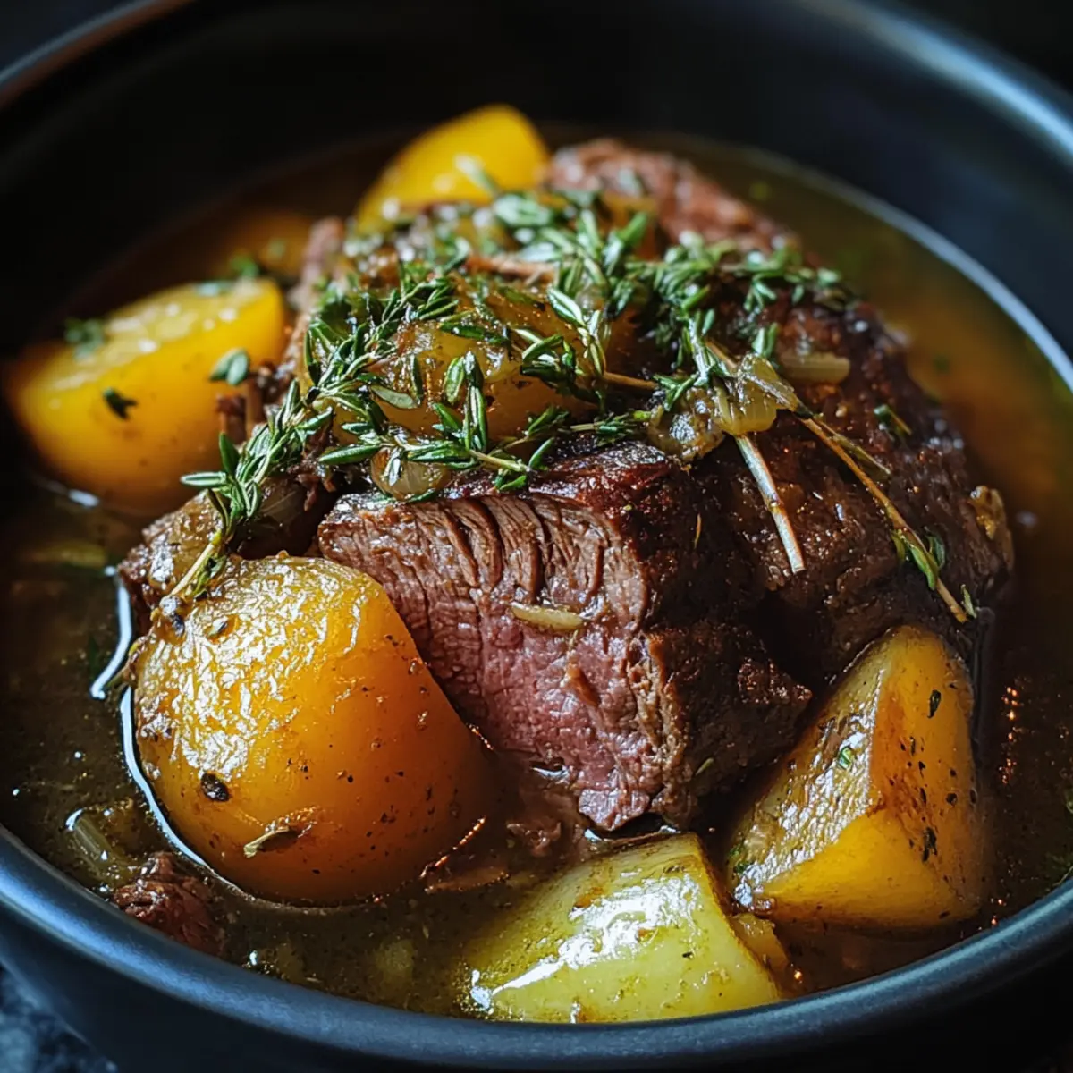 Greek Easter Style Braised Beef with Herbs