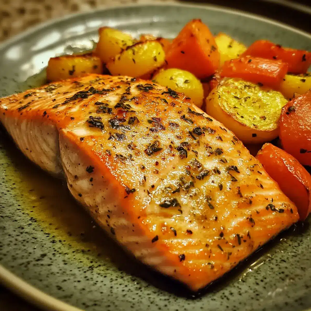 Garlic Butter Baked Salmon & Vegetables