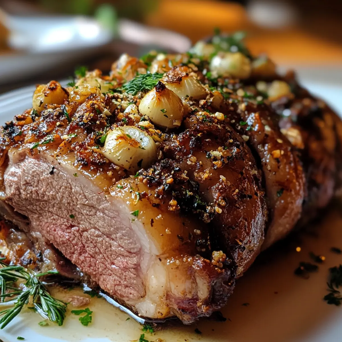 Roast Leg of Lamb with Garlic