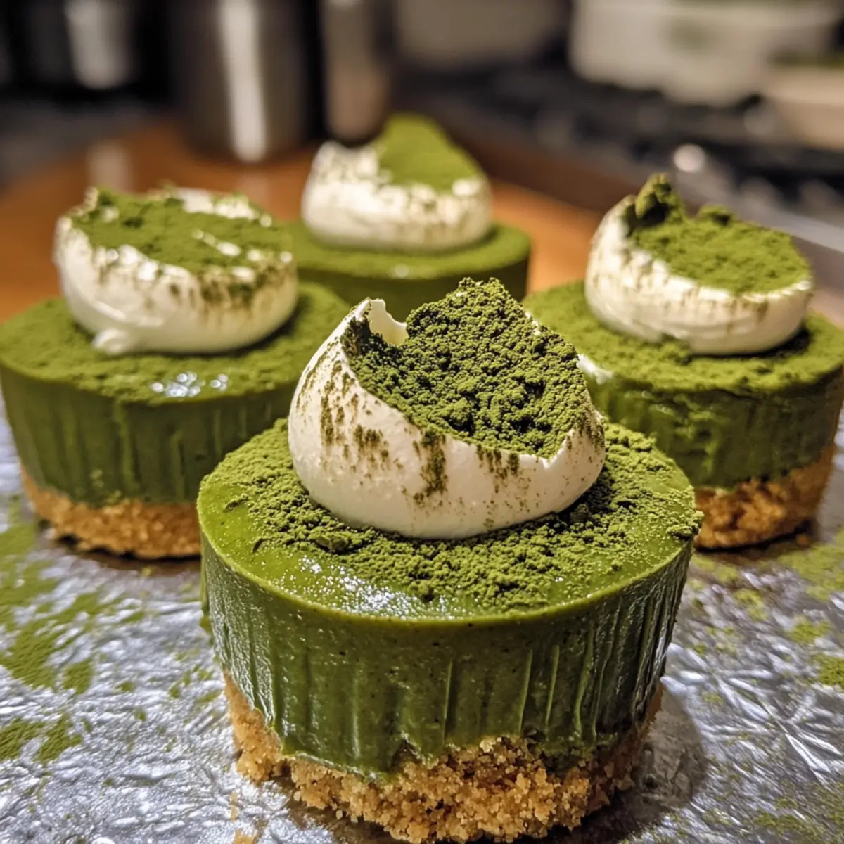 Baked Matcha Yogurt Cheesecake Cups