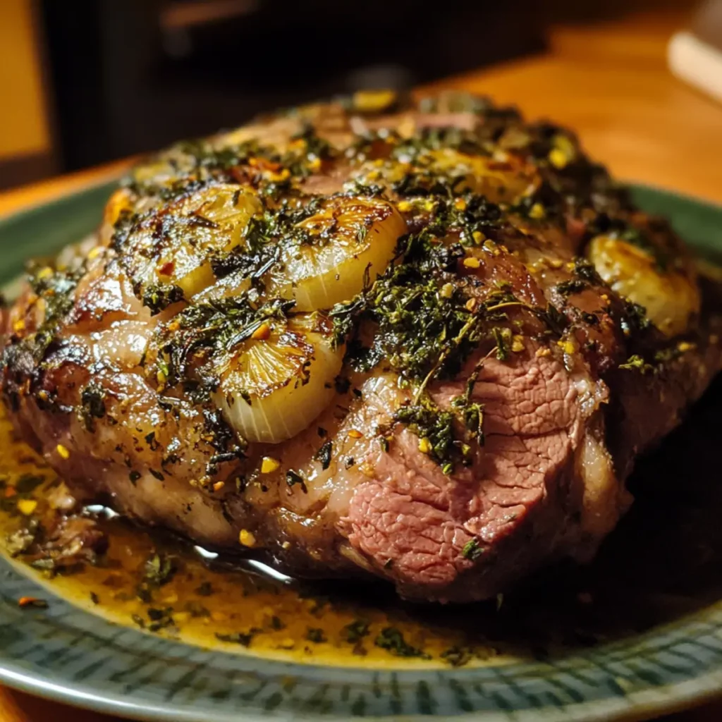 Garlic Herb Roast Lamb Shoulder