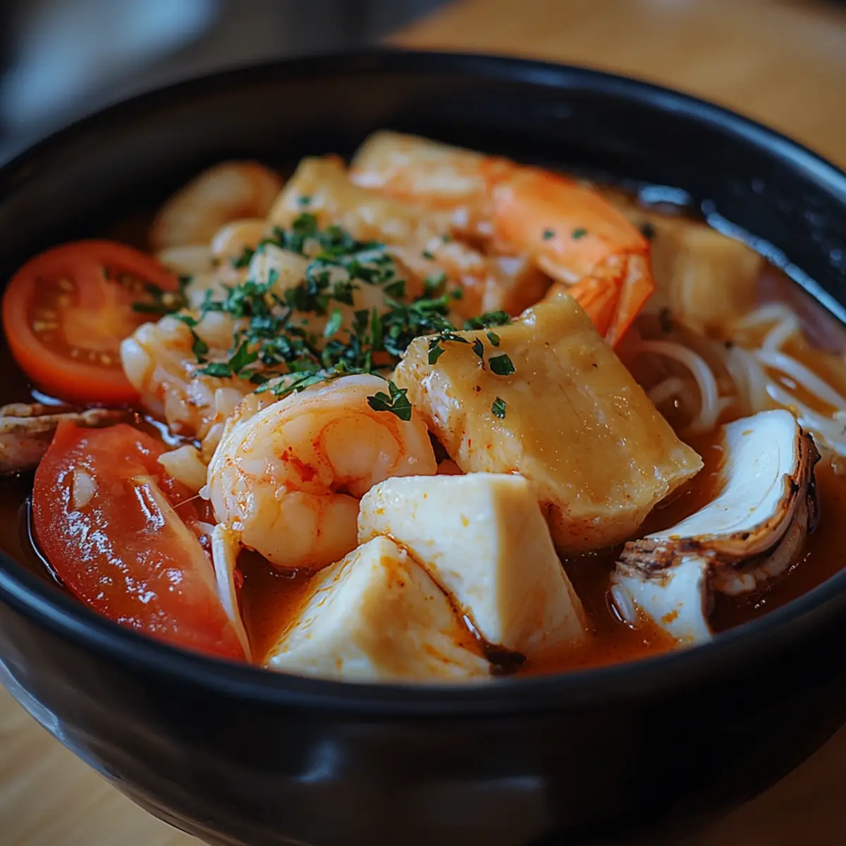 Slow Cooker Seafood Tomato Nabe