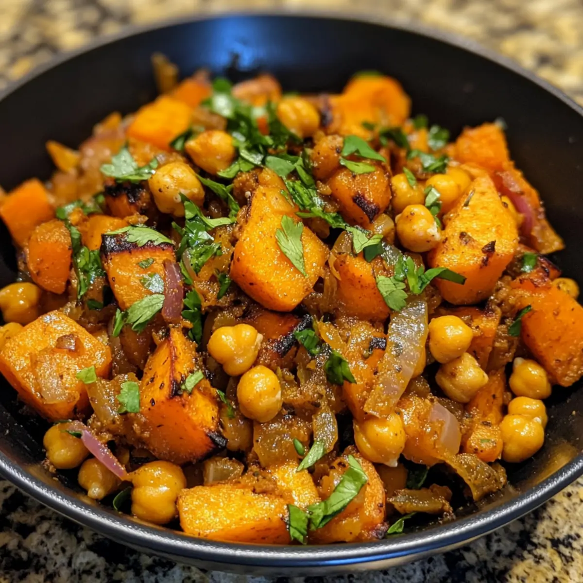 Spiced Sweet Potato Chickpea Skillet