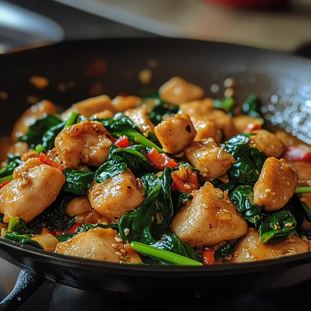 Thai Garlic Spinach Stir Fry