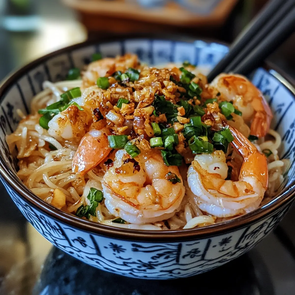 Shrimp and Rice Noodle Bowl