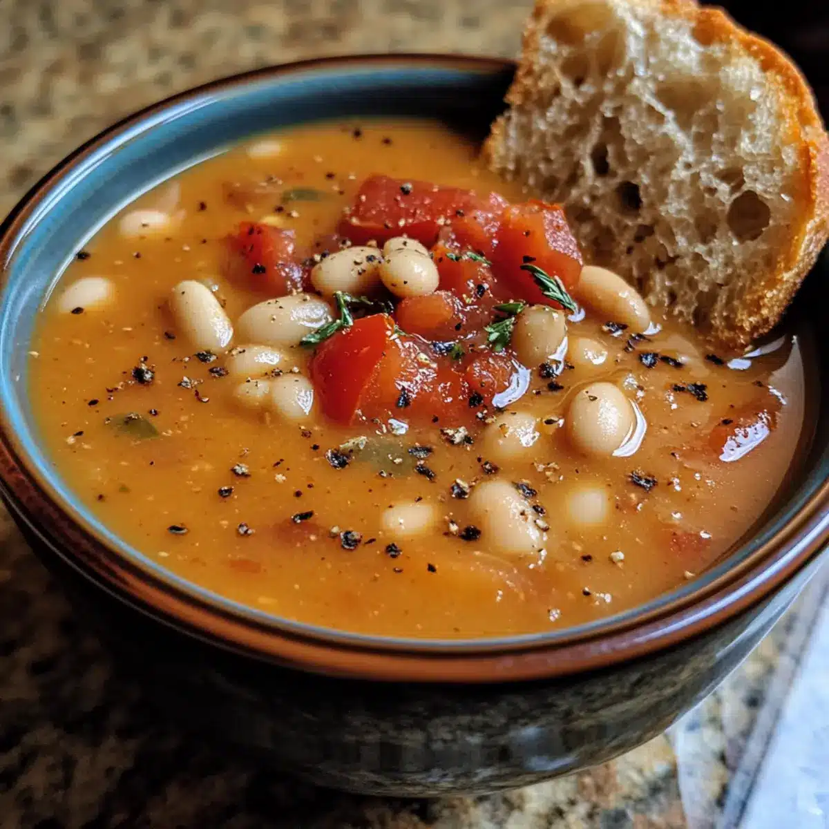 Roasted Tomato Garlic White Bean Soup